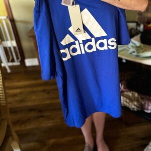 Mens Adidas + Tags Royal Blue Tee with Bold Logo- small defect